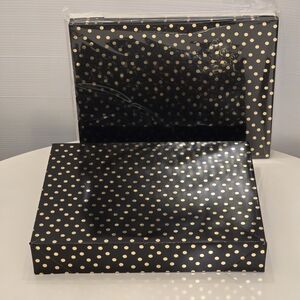 Set of Five XL Giftboxes Black and Gold Polka Dot    Size: 15"l × 12"w × 2.5"h